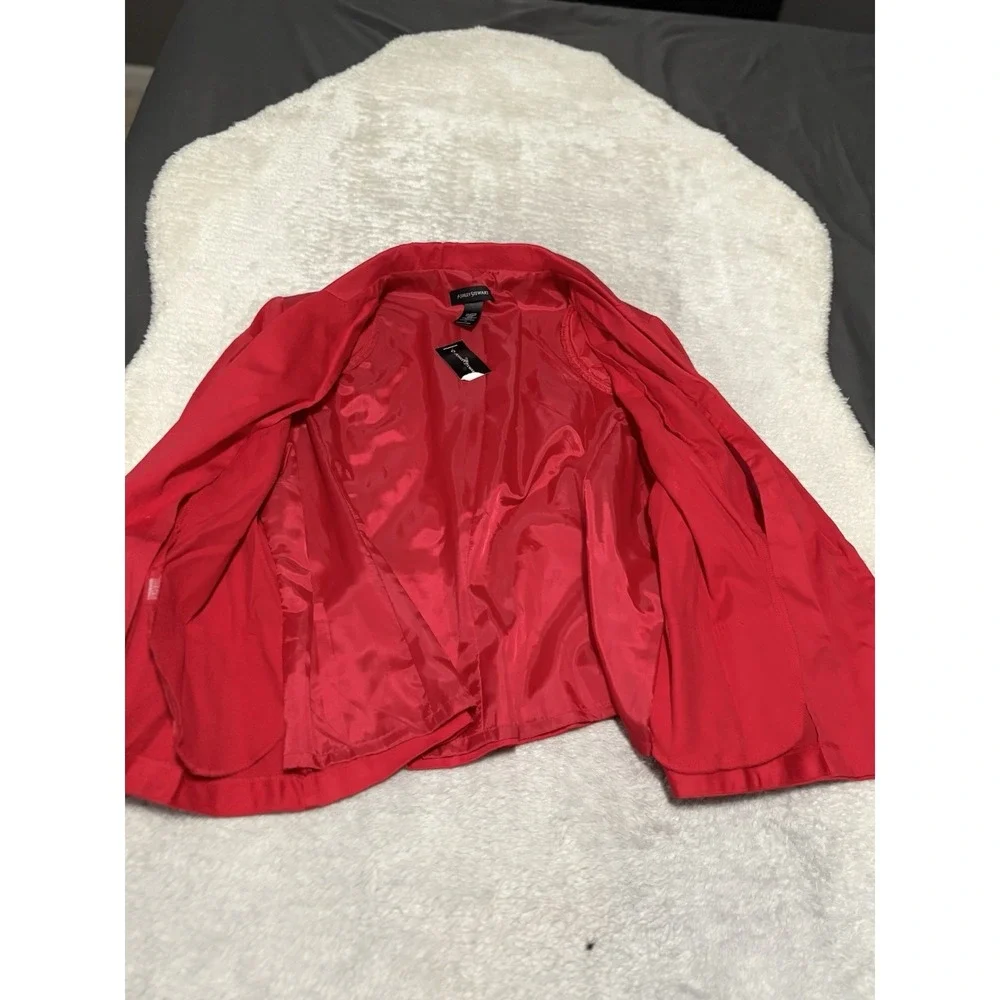 New Ashley Stewart Women's Red Ruched 3/4 Sleeves‎ Blazer Jacket Size 18